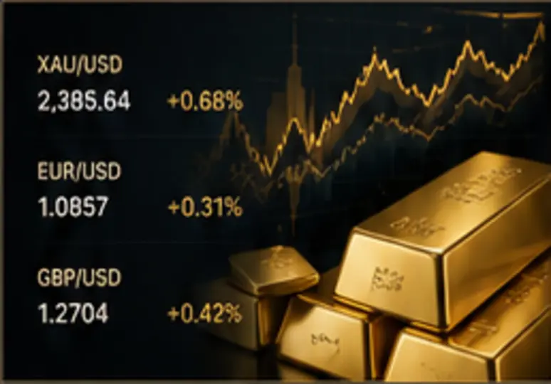Illustration av guld och finansiella marknader